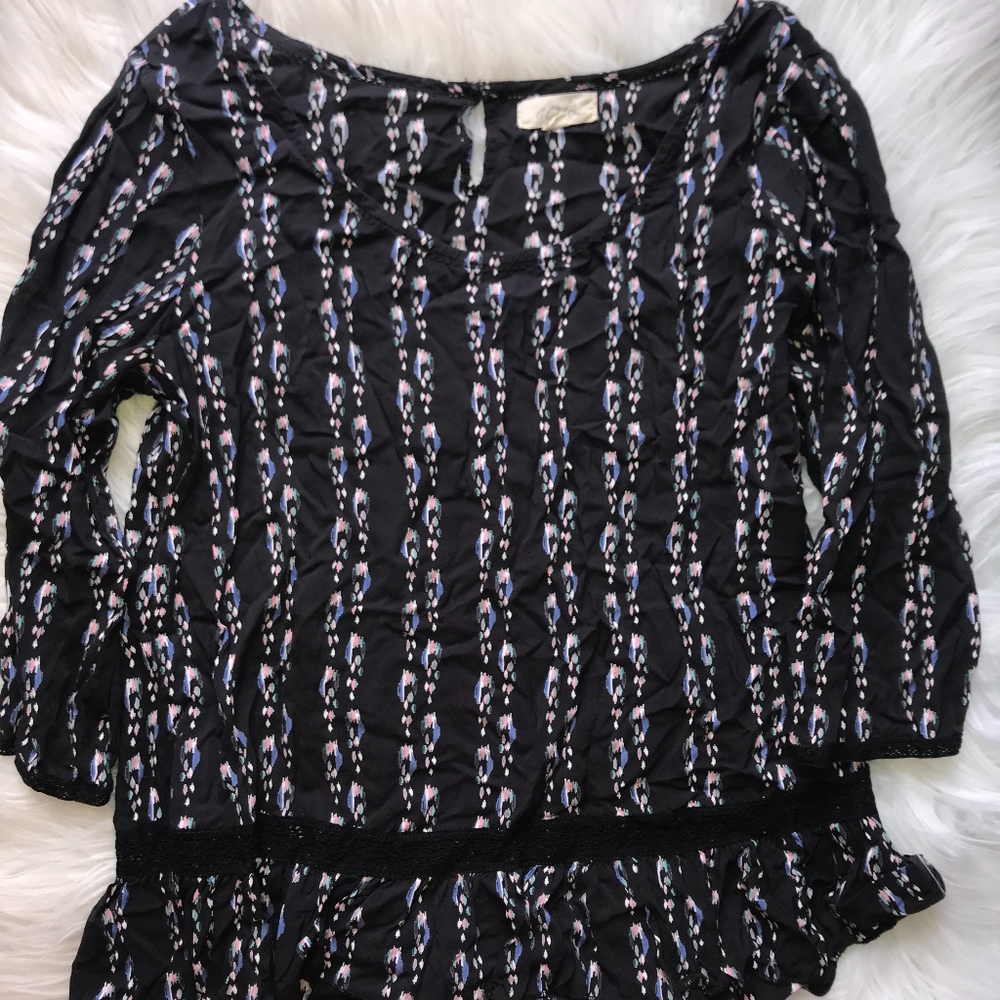 Aerie Ikat Peplum Top